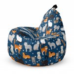 Fotoliu Updeco Puf Bean Bag tip Big Chill pisici fundal albastru