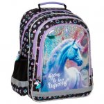 Ghiozdan pentru fetite Derform Unicorn cu 3 compartimente 38x28x18 cm