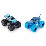 Set 2 masinute metalice Monster Jam Megalodon si Hooked scara 1:64