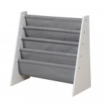 Organizator cu rafturi pentru carti si reviste Ginger Home White/Grey