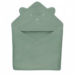 Prosop de baie Lionelo cu gluga din muselina 100% bumbac 80x80 cm verde