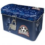 Pusculita cu lacat Kidea 12 x 8 cm metal multicolor Fotbal