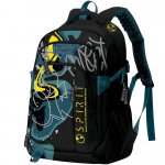 Rucsac Spirit pattern graffiti negru/galben 49x35x16 cm