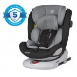 Scaun auto rotativ cu isofix Coccolle Lyra Greystone I-size, 40-150 cm, 0-12 ani, omologat R129, Top Tether, Pozitie somn, Protectie impact lateral