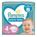 Scutece Pampers Active Baby Mega Box Marimea 4, 9 -14 kg, 132 buc