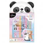 Set 6 creioane si 3 radiere pentru scoala Kidea Multicolor Animals Zogpka