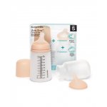 Set biberon anticolici si tetina Suavinex cu debit mediu plus saculet silicon Zero Zero 270 ml