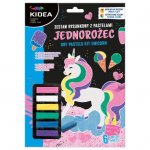 Set de desen 6 culori pastel Unicorn Kidea 18x26x1,5cm