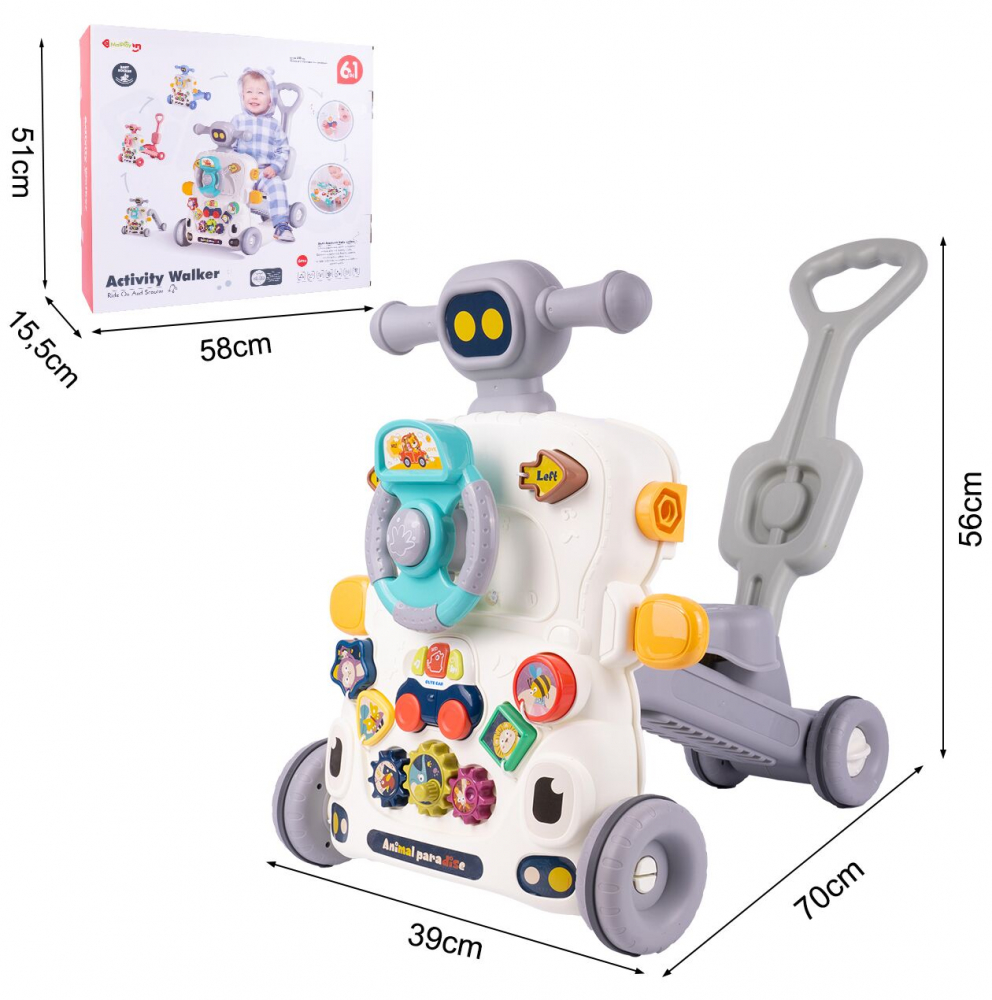 Antepremergator transformabil interactiv 6in1 cu volan Activity Walker - 4