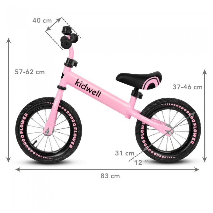 Bicicleta fara pedale Kidwell cruzer flower pink - 4