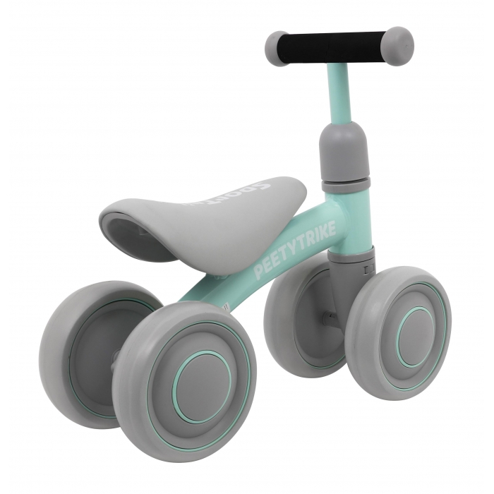 Bicicleta fara pedale cu 4 roti din plastic SporTrike verde - 7