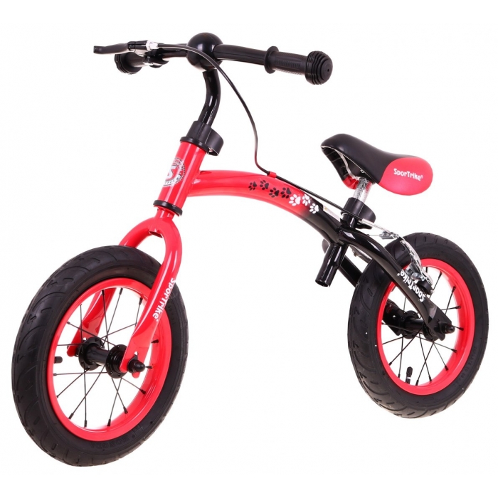 Bicicleta fara pedale cu frana, cadru variabil si roti gonflabile Boomerang SporTrike rosu - 4