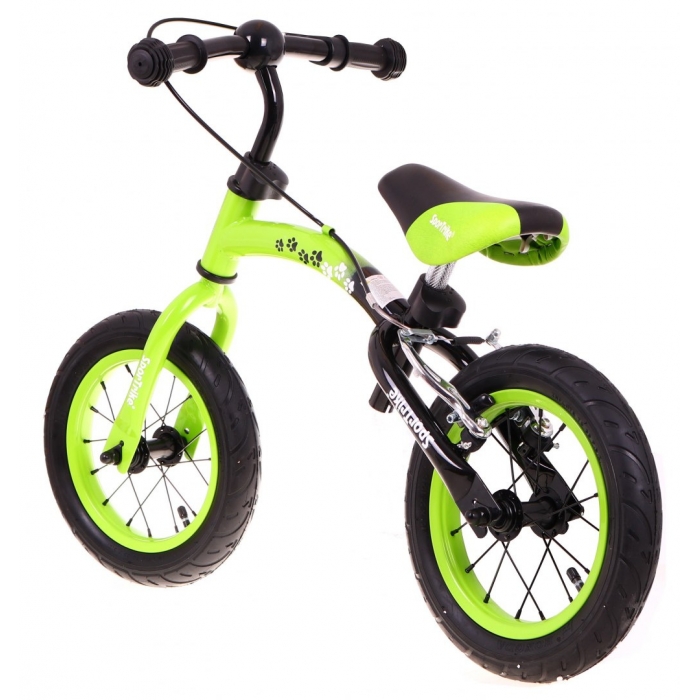 Bicicleta fara pedale cu frana, cadru variabil si roti gonflabile Boomerang SporTrike verde - 2 | YEO