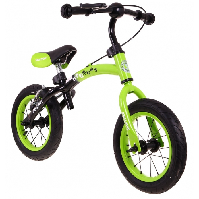 Bicicleta fara pedale cu frana, cadru variabil si roti gonflabile Boomerang SporTrike verde - 3