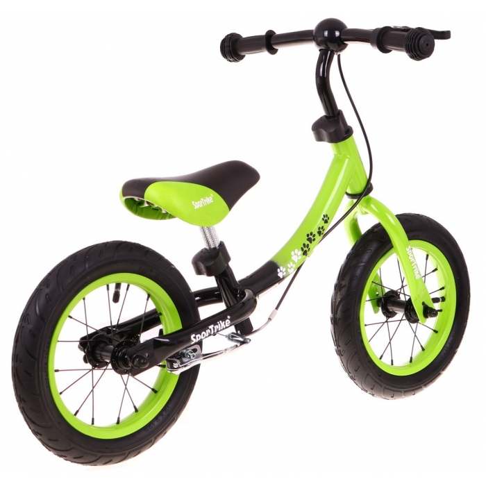 Bicicleta fara pedale cu frana, cadru variabil si roti gonflabile Boomerang SporTrike verde - 6