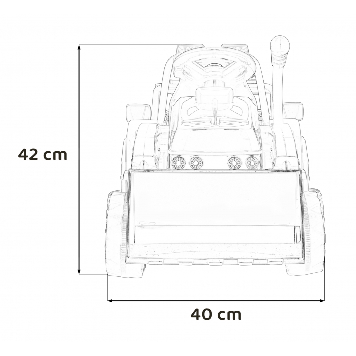 Buldozer electric 6V cupa mobila 86x40x42 cm albastru - 8