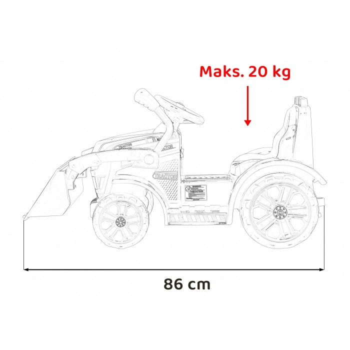 Buldozer electric 6V cupa mobila 86x40x42 cm albastru - 9