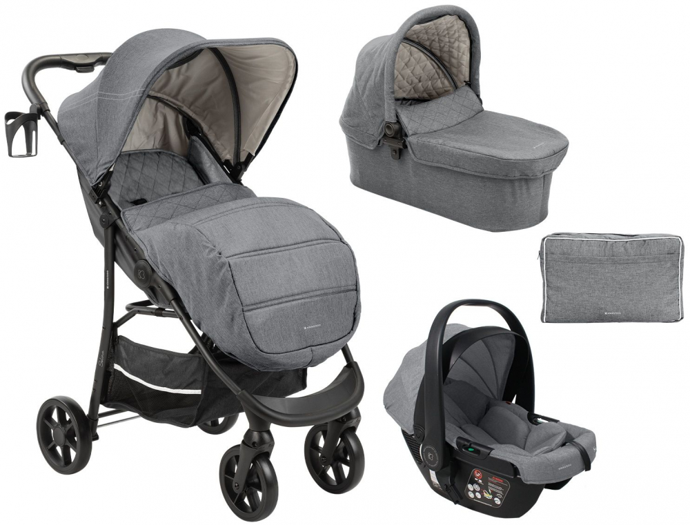 Carucior modular 3in1 KikkaBoo Selina Light Grey 2024