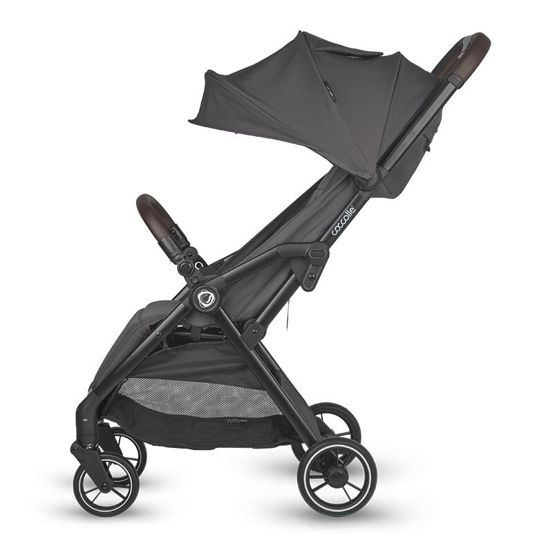 Carucior sport cu pliere compacta automata Coccolle Arella, Cadru aluminiu, Roti detasabile, Spatar reglabil, Prrotectie UV, Centura de siguranta in 5 puncte, Copertina extensibila, Ventilatie, Sarcina maxima 22 kg, Dark Pearl