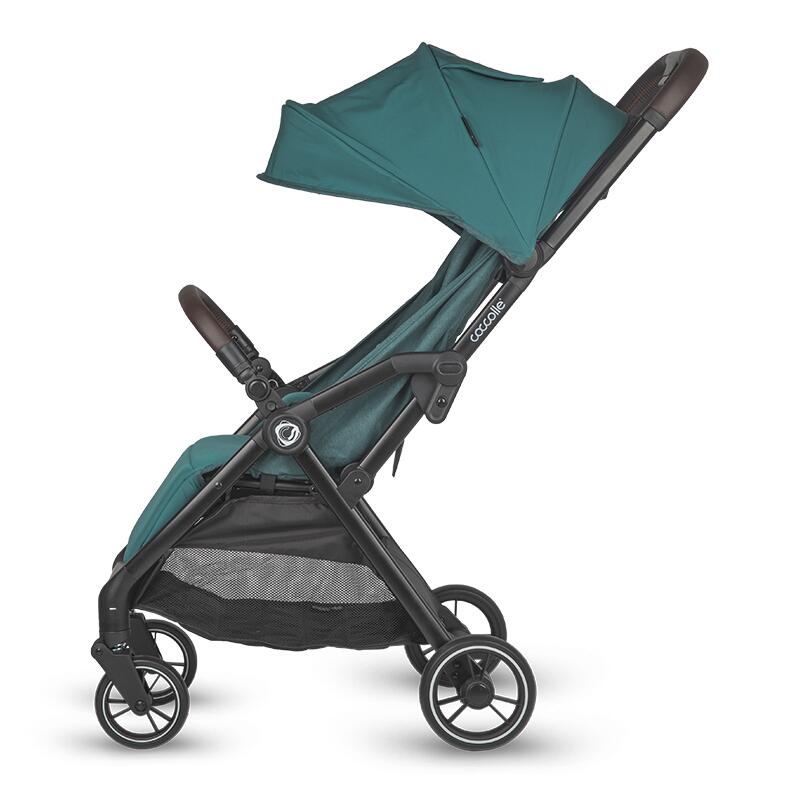 Carucior sport cu pliere compacta automata Coccolle Arella, Cadru aluminiu, Roti detasabile, Spatar reglabil, Prrotectie UV, Centura de siguranta in 5 puncte, Copertina extensibila, Ventilatie, Sarcina maxima 22 kg, Emerald Green