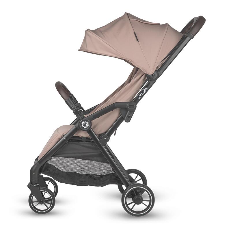 Carucior sport cu pliere compacta automata Coccolle Arella, Cadru aluminiu, Roti detasabile, Spatar reglabil, Prrotectie UV, Centura de siguranta in 5 puncte, Copertina extensibila, Ventilatie, Sarcina maxima 22 kg, Sand Beige