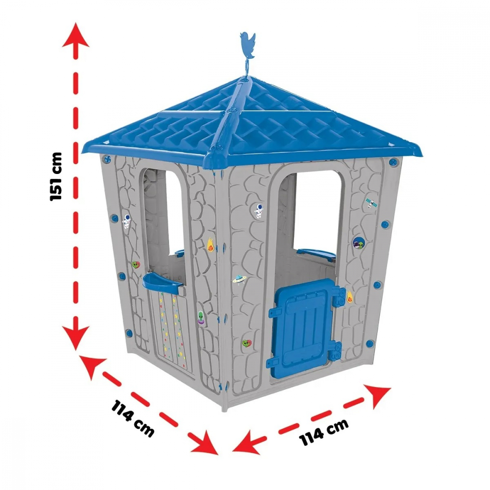 Casuta pentru copii Stone House Gri Albastru