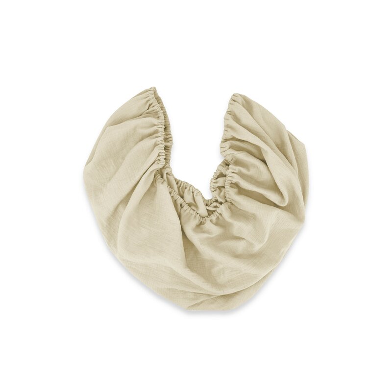 Cearceaf cu elastic MimiNu pentru patut 120x60 cm din bumbac Warm beige - 3