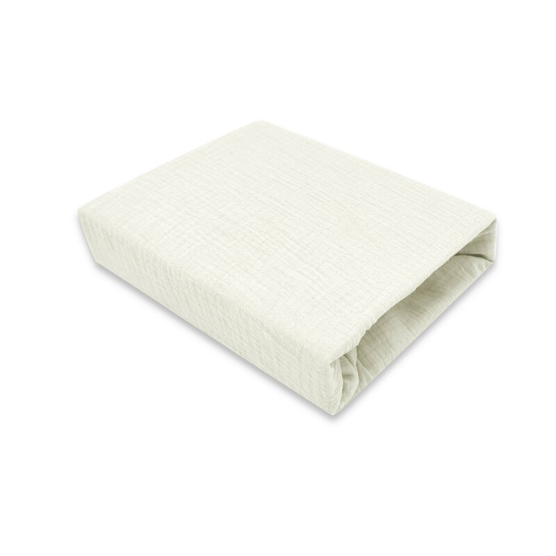 Cearceaf cu elastic MimiNu pentru patut 140x70 cm din bumbac Cream