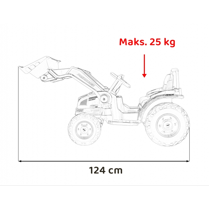 Excavator electric rosu cu brat mobil, roti Eva si scaun tapitat - 2