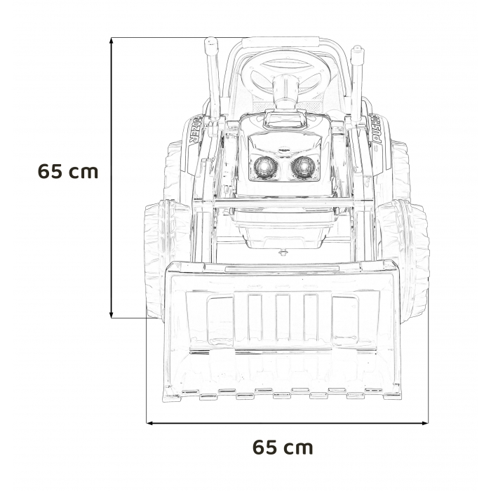 Excavator electric rosu cu brat mobil, roti Eva si scaun tapitat - 3