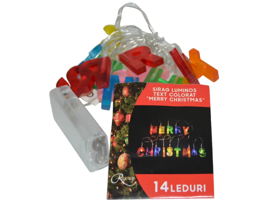 Instalatie de Craciun 14 led-uri model Merry Christmas 30 cm