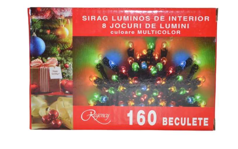 Instalatie de Craciun sirag luminos cu 8 jocuri de lumini 160 de beculete multicolor