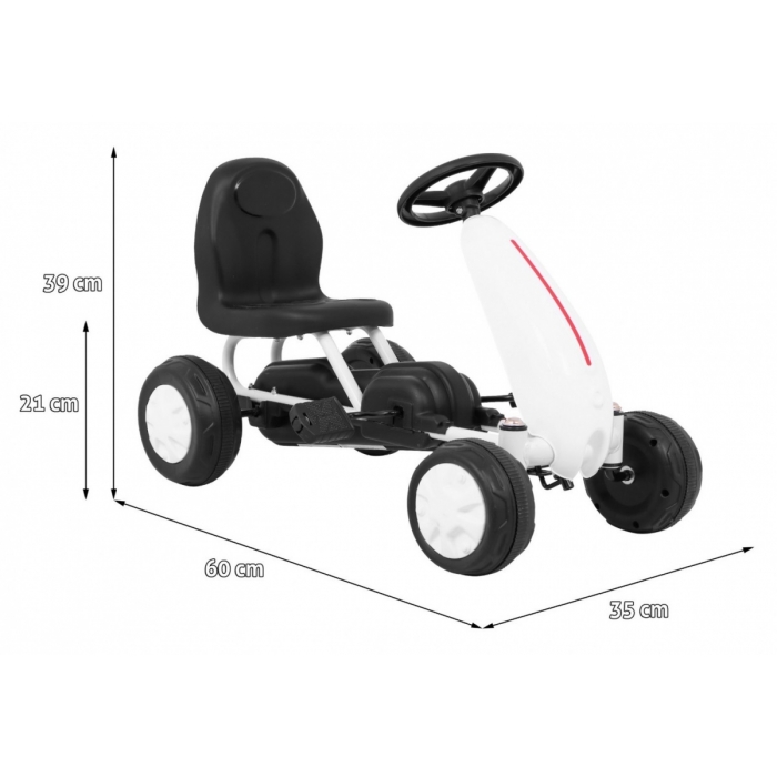 Kart cu pedale Gokart alb - 4