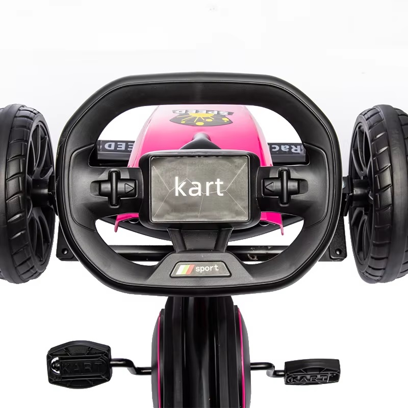 Kart cu pedale si roti EVA Nichiduta Speed Pink - 4