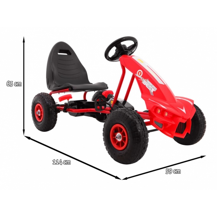 Kart cu pedale si roti gonflabile 3 ani+ Gokart Champion rosu