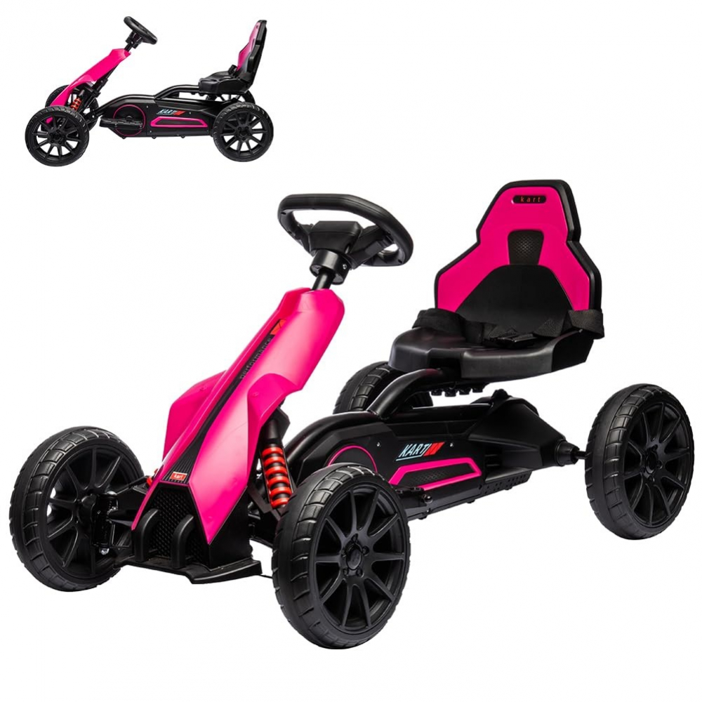 Kart electric 12V pentru copii cu roti EVA Nichiduta Go kart Sport Pink - 4