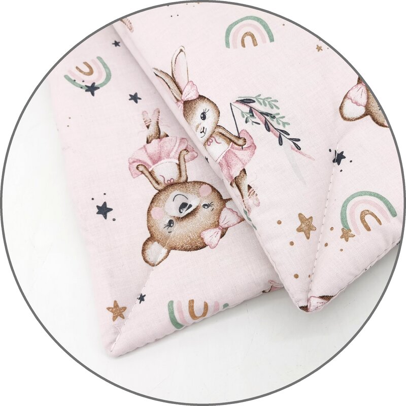 Lenjerie patut cu 3 piese MimiNu din bumbac 120x60 cm Little Ballerina Pink - 1