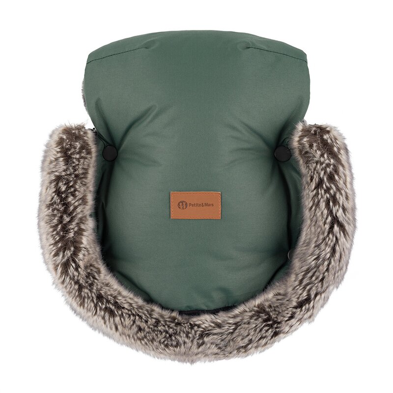 Manusi pentru carucior PetiteMars Furry cu blanita detasabila impermeabile Veritable Khaki - 4