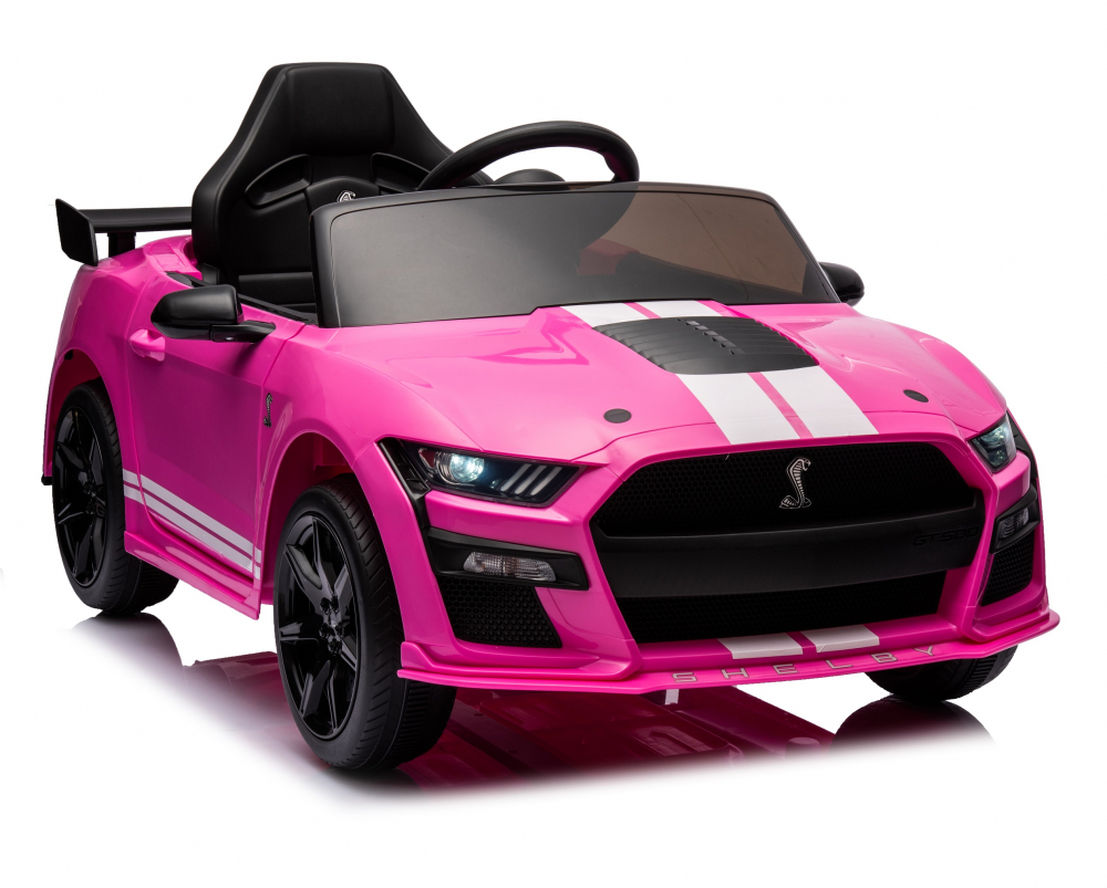 Masinuta electrica 12V cu telecomanda 2.4G licenta Ford MustangGT500 and Shelby Cobra Pink 60W