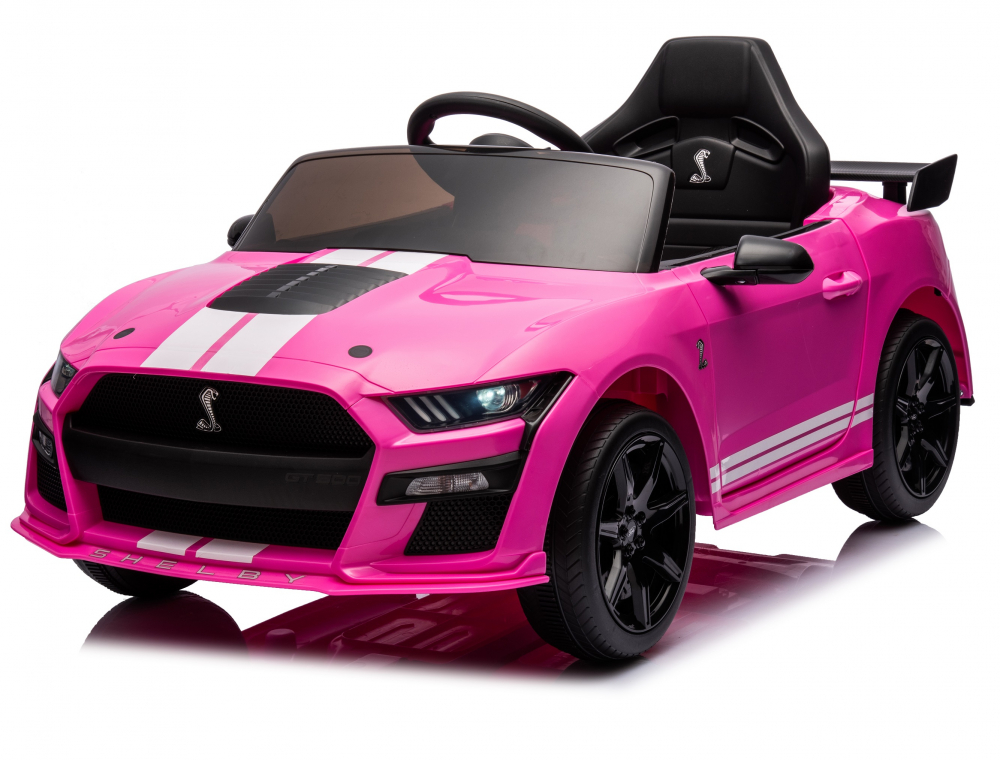 Masinuta electrica 12V cu telecomanda 2.4G licenta Ford MustangGT500 and Shelby Cobra Pink - 6