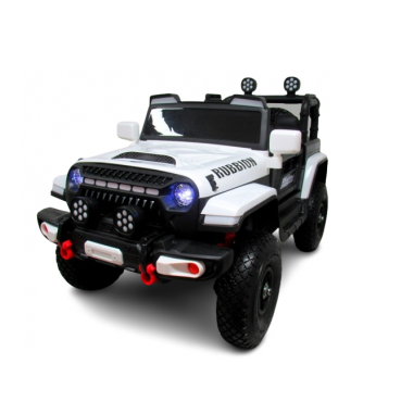 Masinuta electrica cu telecomanda si functie de balansare Jeep X7 4x4 roti gonflabile R-sport alb 140W