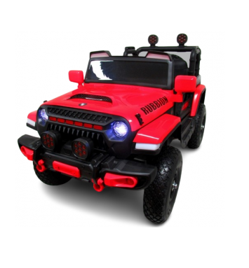 Masinuta electrica cu telecomanda si functie de balansare Jeep X7 4x4 roti gonflabile R-sport rosu 140W - 1