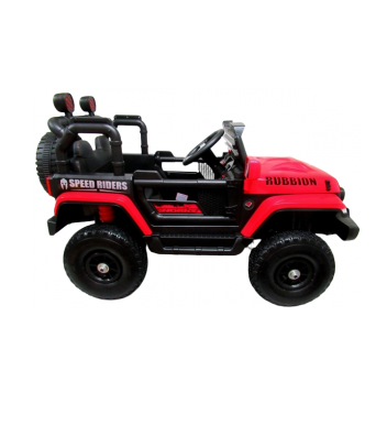 Masinuta electrica cu telecomanda si functie de balansare Jeep X7 4x4 roti gonflabile R-sport rosu 140W - 2