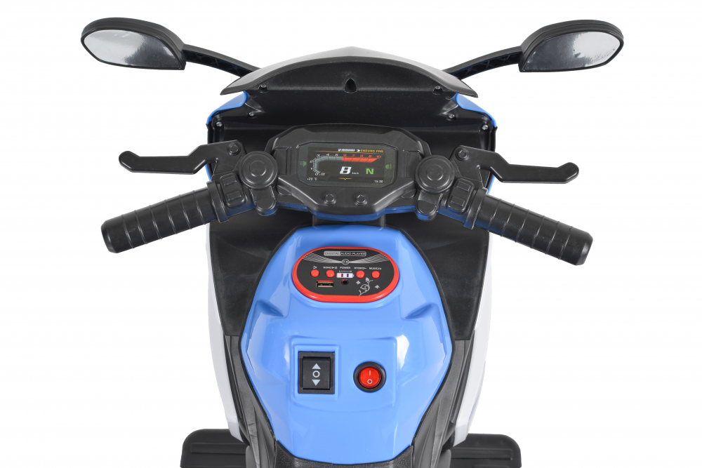 Motocicleta electrica cu 3 roti MP3USB acumulator si lumini LED Hurricane Blue - 1 | YEO