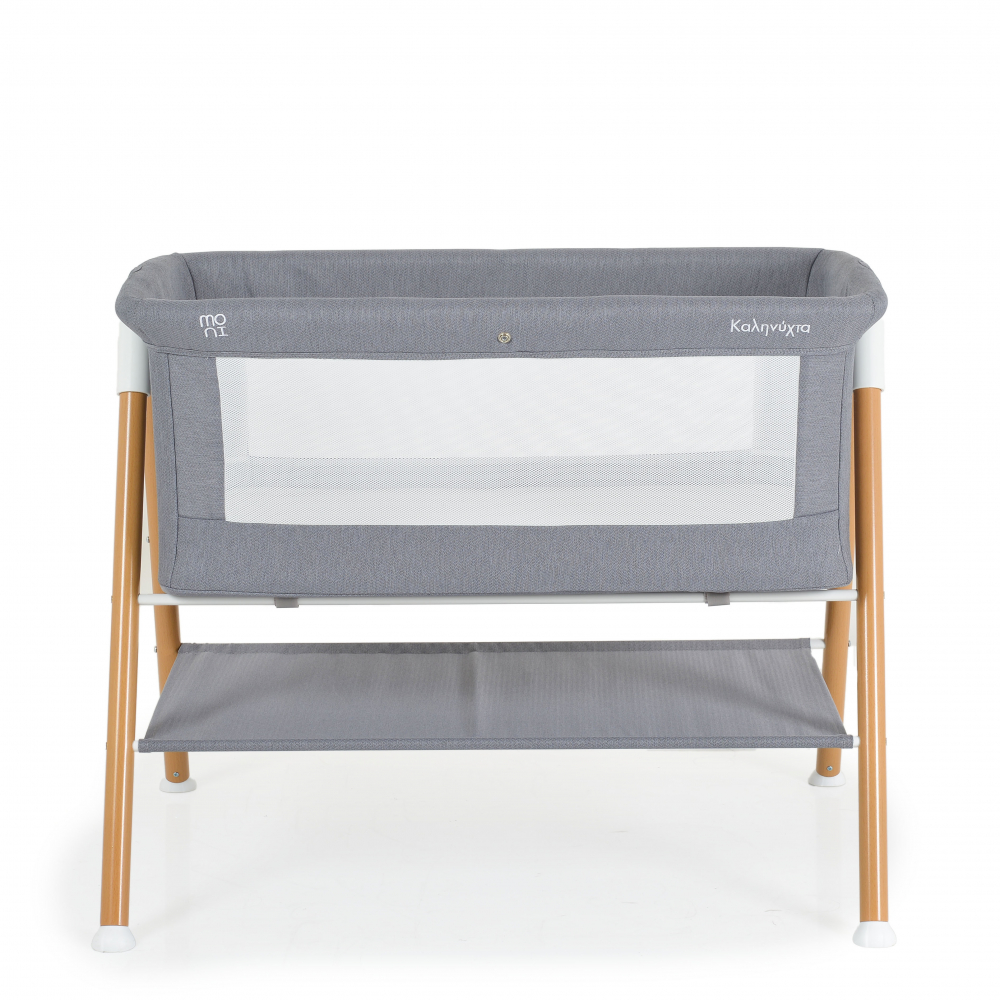 Patut Co-sleeper cu cos pentru accesorii si plasa Kalinihta Premium Grey - 2 | YEO