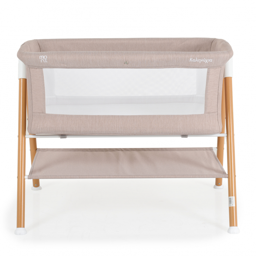 Patut Co-sleeper cu cos pentru accesorii si plasa Kalinihta Premium Beige - 2 | YEO