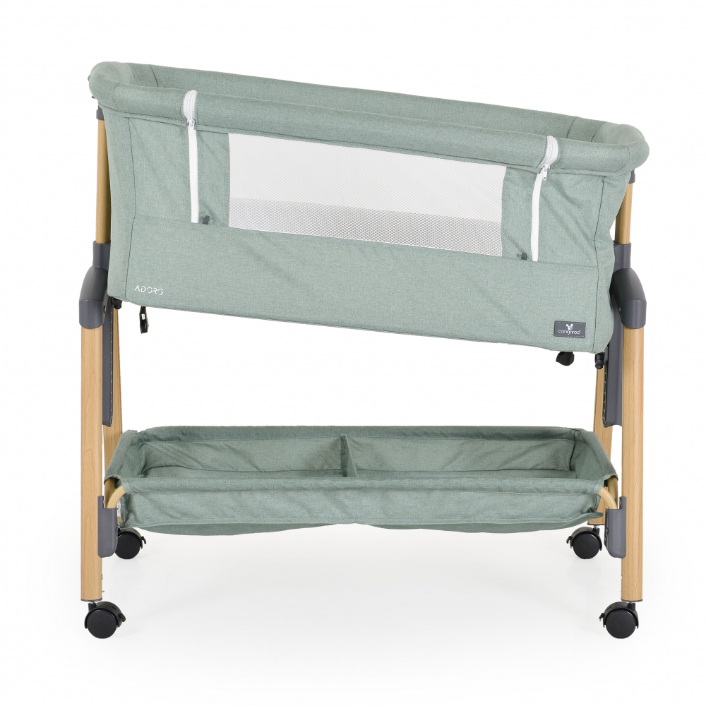 Patut Co-Sleeper cu laterala culisanta, saltea inclusa si spatiu depozitare 90x53 cm Adoro Green - 6