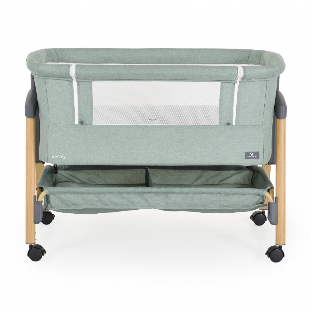 Patut Co-Sleeper cu laterala culisanta, saltea inclusa si spatiu depozitare 90x53 cm Adoro Green - 7