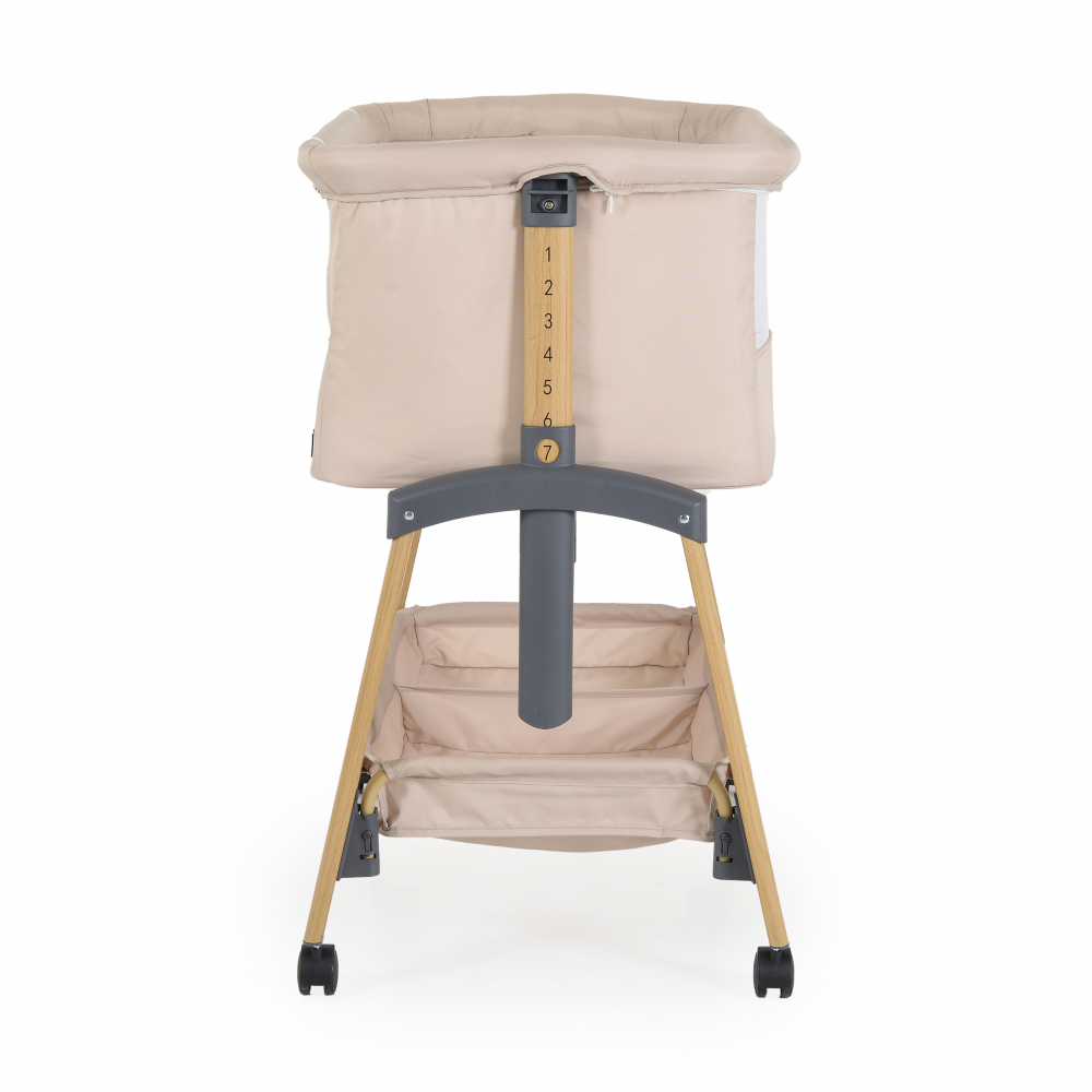 Patut Co-Sleeper cu laterala culisanta, saltea inclusa si spatiu depozitare 90x53 cm Adoro Khaki - 4