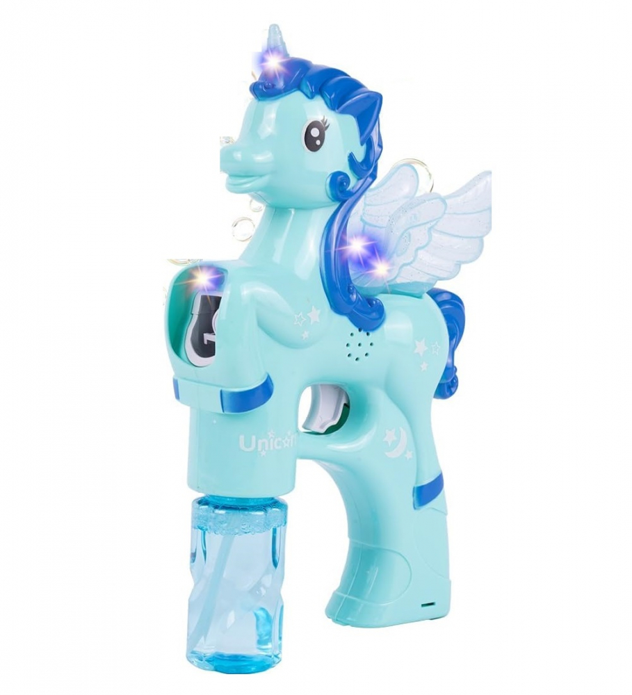 Pistol pentru baloane de sapun cu lumini Unicorn Albastru - 2